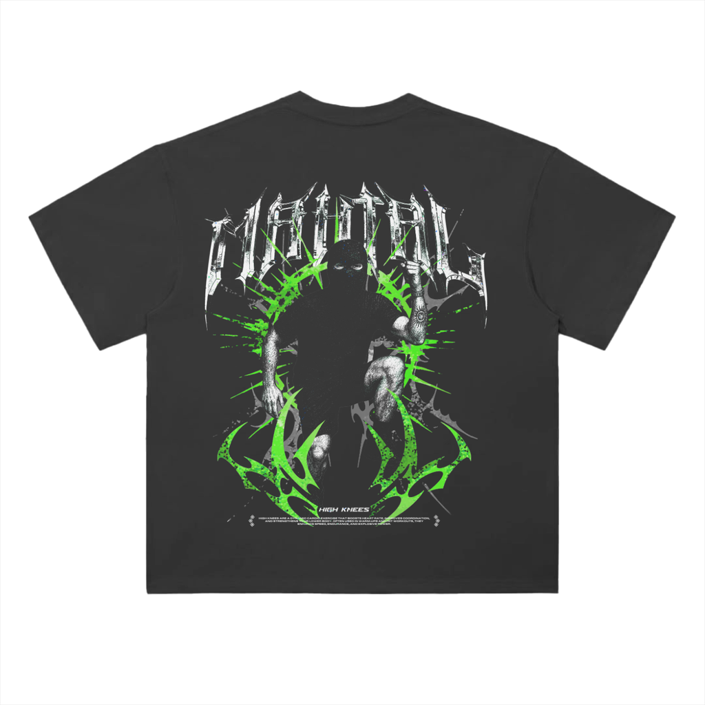 MAHTAL High Knees Drop Shoulder T-Shirt [Green]