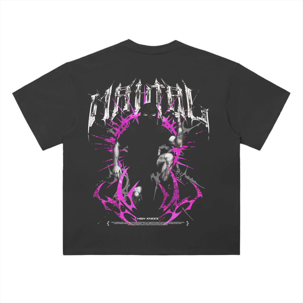 MAHTAL High Knees Drop Shoulder T-Shirt [Purple]